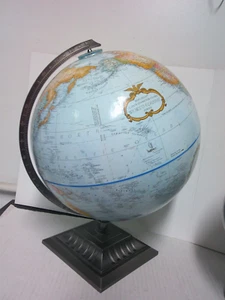 Replogle 12" Diameter World Classis Light Blue Globe Brushed Nickle Metal Base - Picture 1 of 9