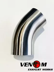 3" INCH 76.2mm 45 Degree Short Leg Mandrel Bend 304 Stainless Steel Exhaust Pipe - Picture 1 of 1