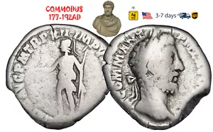 Ancient Roman Empire Coin Silver Denarius COMMODUS 177 - 192 AD Authentic #32412 - Picture 1 of 3
