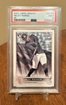 Heliot Ramos SP RC 2022 Topps Update Variation Short Print Rookie #US154b PSA 9 - Image 1 of 4
