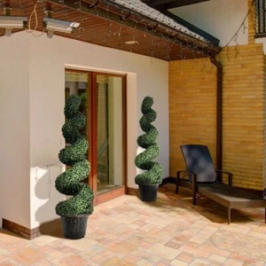 2 Pieces 120cm Artificial Boxwood Spiral Tree - Picture 1 of 11