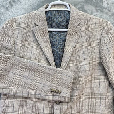 Blazer Joseph Abboud Para Hombre 42R Abrigo Deportivo Chaqueta Informal Delgado Mezcla de Lino Traje Foto 1 de 4