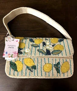 Handcrafted Made In India Lemon Beaded Bag Viral Tiktok Brand New - Picture 1 of 8