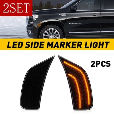 侧标记灯 LED 适用于 21-23 凯迪拉克凯雷德雪佛兰郊区 GMC 育空 2 件套 — 第 1/4 张图片