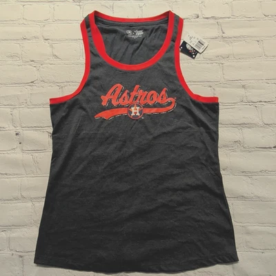 Women's Medium MLB Houston Astros Round Neck Tank Top Tee - NEW - Image 1 of 4