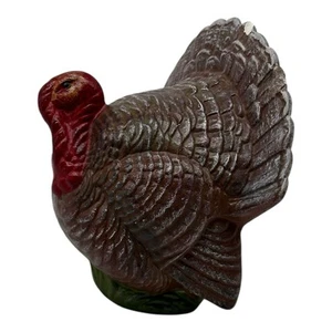 Vintage Ceramic Hand Painted Turkey Figurine  4” Tall  Thanksgiving Decor - Picture 1 of 12