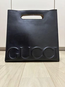 Gucci Black Leather Tote Bag Used - Picture 1 of 9
