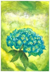 original painting A3 67NA artwork watercolor modern flowers - Picture 1 of 1