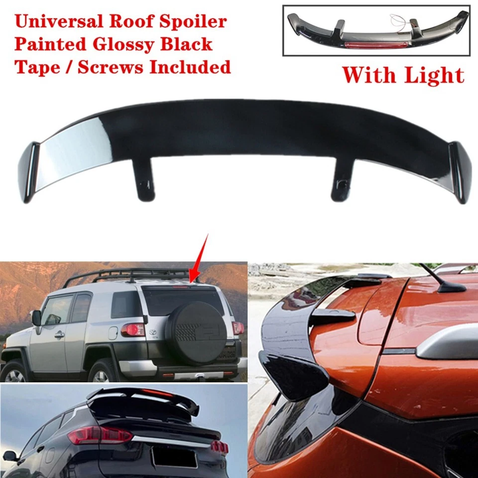 Universal Fit For Toyota FJ Cruiser 07-14 Rear Roof Spoiler Wing Black W/ Light Foto 1 de 4