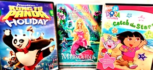 Barbie Fairytopia Mermaidia/Kung Fu Panda Holiday/Dora Catch the Stars - 3 DVDS - Picture 1 of 5