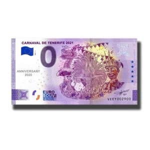 Euro Souvenir Jubiläum Spanien 2021-1 VEEY Karneval von Teneriffa Souvenirschein - Bild 1 von 2