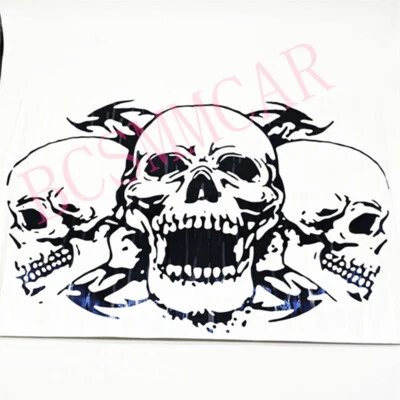 Vinyl Decals Custom Triple Skull Graphics Car Body Hood Stickers DIY Decoration  Foto 1 de 4