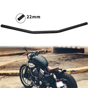 22mm Black Motorcycle Drag Bar Handlebar For Harley Chopper Bobber Cafe Racer - Picture 1 of 8