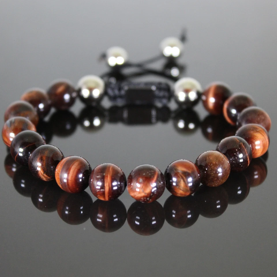 Herren Shamballa Armband Armreifen Bracelet Biker Mode Perlenarmband ,Tigerauge - Bild 1 von 1