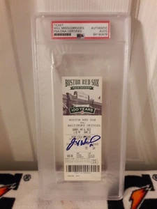 BOSTON RED SOX WILL MIDDLEBROOKS FIRST MLB HOME RUN SIGNED TICKET PSA SLABBED - Picture 1 of 10