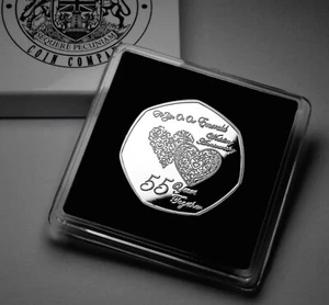 On Our 55th EMERALD WEDDING ANNIVERSARY Commemorative. Gift Case. Present. 55 - Picture 1 of 12