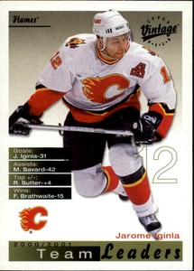 2001-02 UD Vintage Calgary Flames Hockey Card #42 Jarome Iginla