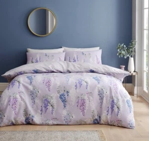Lavender Duvet Cover Luxury Reversible Double Quilt Bedding Bed Set Purple Lilac - Picture 1 of 2