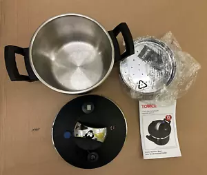 (einmal benutzt) Tower 6 Liter Sure Touch Schnellkochtopf - Schwarz - Bild 1 von 12