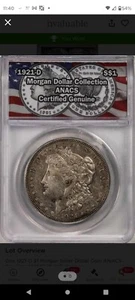 1921 D Morgan Silver Dollar . ANACS Certified Authentic - Picture 1 of 2