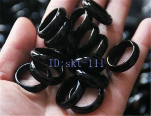 Anillo de jade ágata negra piedra natural al por mayor 20 un. 20 talla 7 7.5 8 9 10# - Imagen 1 de 5