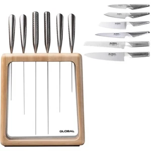 100% Genuine! GLOBAL Hashira 7 Piece Knife Block Set Maple! RRP $1059.00! - Bild 1 von 6