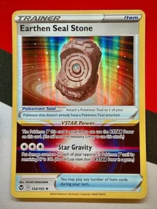 Earthen Seal Stone 154/195 Silver Tempest Holo Rare Pokémon PACK FRESH - Picture 1 of 2