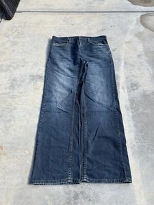 Vintage Y2K Wide leg Perry Ellis Beautiful faded whiskered wash34x32 - Picture 1 of 2