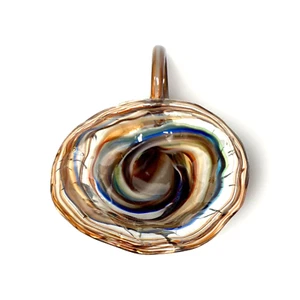 Vintage MCM Multi-Color Swirl Sooner Glass Trinket/Change Dish 7" Long - Picture 1 of 12