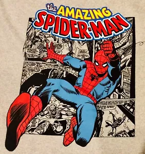 The Amazing Spider-Man (Retro Comic Book Style) Gray T-Shirt Unisex Size - Large - Picture 1 of 4