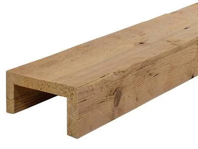 HUIGAWERK U-Balken Zierbalken Scheinbalken Dekobalken Massivholz THERMOFichte gehackt 2.5m