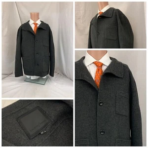 Zachary Prell Coat XL Men Gray Wool Nylon Button Long Sleeve YGI U1-309 - Picture 1 of 12