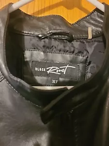 Black Rivet Jacket Mens XLT Leather Long Sleeve Lined Black - Picture 1 of 18