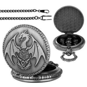 7 Stck. Polyedrische Mini Metallwürfel mit Fantasy gebrochenen Flügeln Drache Aufbewahrungskoffer - Bild 1 von 11