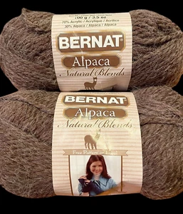 Bernat Alpaca Natural Blend Yarn 93013 Tundra, 100g/3.5 oz., 2-Skein Lot, NEW - Picture 1 of 3