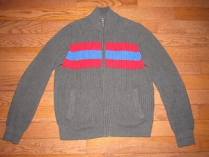 Cárdigan Brooks Brothers Gris Algodón Cremallera Suéter M - Imagen 1 de 3