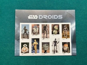 US Scott #5573-5582 Block Of 10 Stamps with Header, 2021, Star Wars Droids - Picture 1 of 2