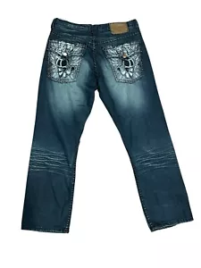 Men’s Y2K CSTAR By Ciano Farmer Embroidered Knight Classic Fit Jeans - Size 38 - Picture 1 of 12