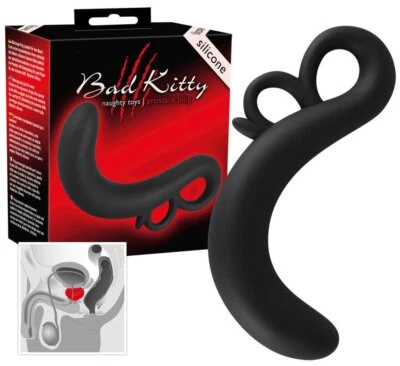 Stimolatore Prostatico in Silicone Nero, Fallo Anale per Stimolazione Prostata e - Immagine 1 di 3