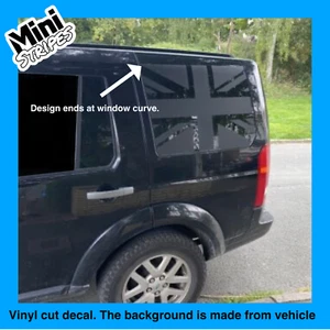 Landrover Discovery 3/4 Window Union Jack Flag - Vinyl decals / graphics - Pair - Picture 1 of 9
