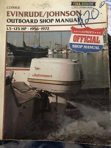 Evinrude Johnson Outboard Shop Manual 1.5-125 HP 1956-1972 Clymer B734 Softcover - Picture 1 of 5