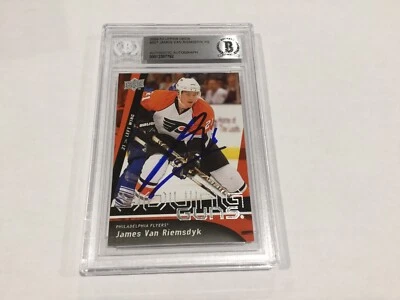 Cartão autografado assinado por James Van Riemsdyk Young Guns lajeado Beckett BAS CERTIFICADO DE AUTENTICIDADE b - Imagem 1 de 2