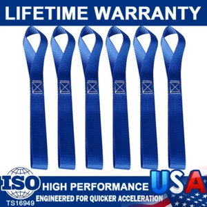 6 Pack Soft Loop Tie Down Straps Ratchet 4500LBS Heavy Duty Motorcycle Dirt Bike - Picture 1 of 12
