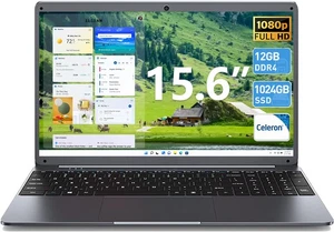 SGIN 15.6'' Laptop Notebook | Intel Celeron | 12GB RAM | 1024GB SSD | Windows 11 - Picture 1 of 10