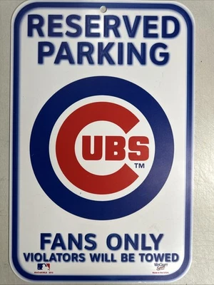 2010 Wincraft | Chicago Cubs Reserved Parking Plastic Sign - MLB 11" x 17" - Image 1 of 3