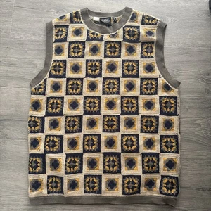 WESC Sweater Vest Patchwork Granny Square Crochet Floral Mens M Womens L unisex - Picture 1 of 13