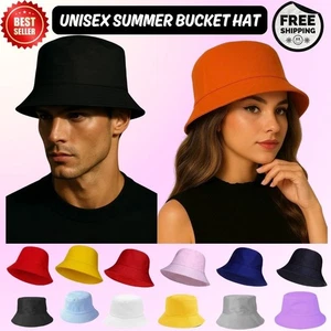 Cappello unisex a secchiello tinta unita per uomo e donna pescatore cappelli estivi - Foto 1 di 21