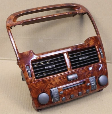 Pantalla de navegación Lexus LS430 2001-2006 bisel de borde de grano de madera con salidas de aire Foto 1 de 4