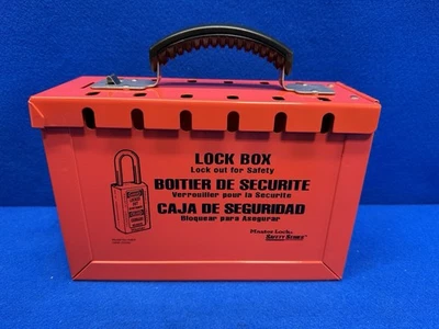 MASTER LOCK 498A Group Lockout Box,12 Locks Max,Red 4EMZ1 - Image 1 of 3