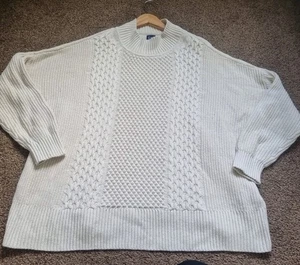 Knit Effect Off White Size XL (18/20) High Neck Heavy Jumper By Gap. Worn Once - Picture 1 of 5